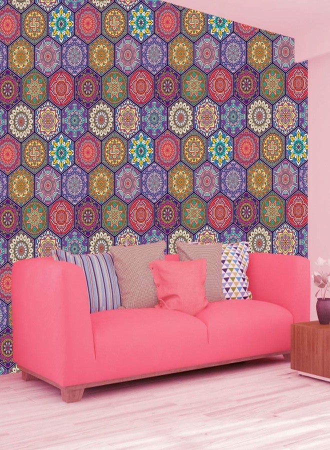 WallDaddy ورق جدران WallDaddy كبير جدًا ذاتي اللصق، موديل (HexagunArt)، مقاس (400 × 3000) ملم، مناسب للجدران والأبواب والأثاث - Image 4
